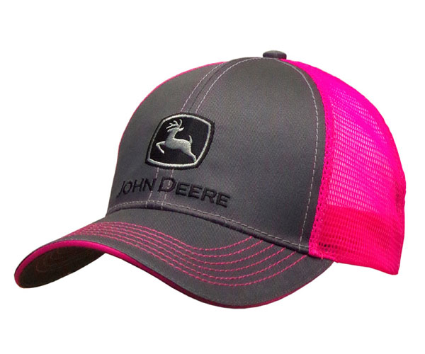 John Deere Cap - Grey/Hot Pink